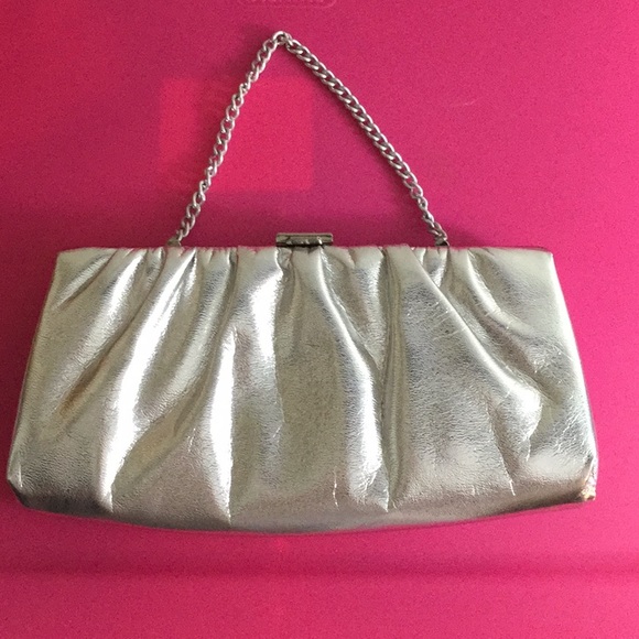 Vintage Handbags - Vintage 1960s Silver Party Clutch